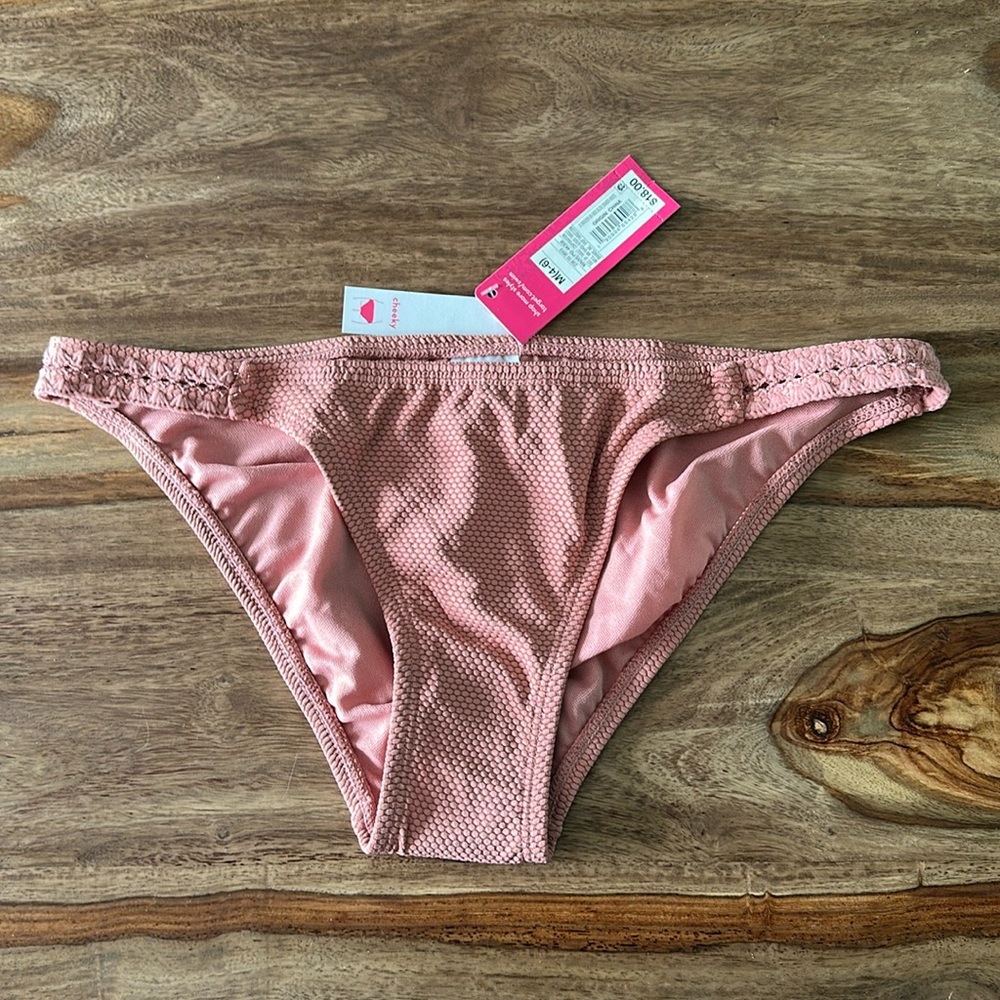 Xhilaration Women's Cheeky mauve Swim Bikini bottoms medium 4-6 NWT